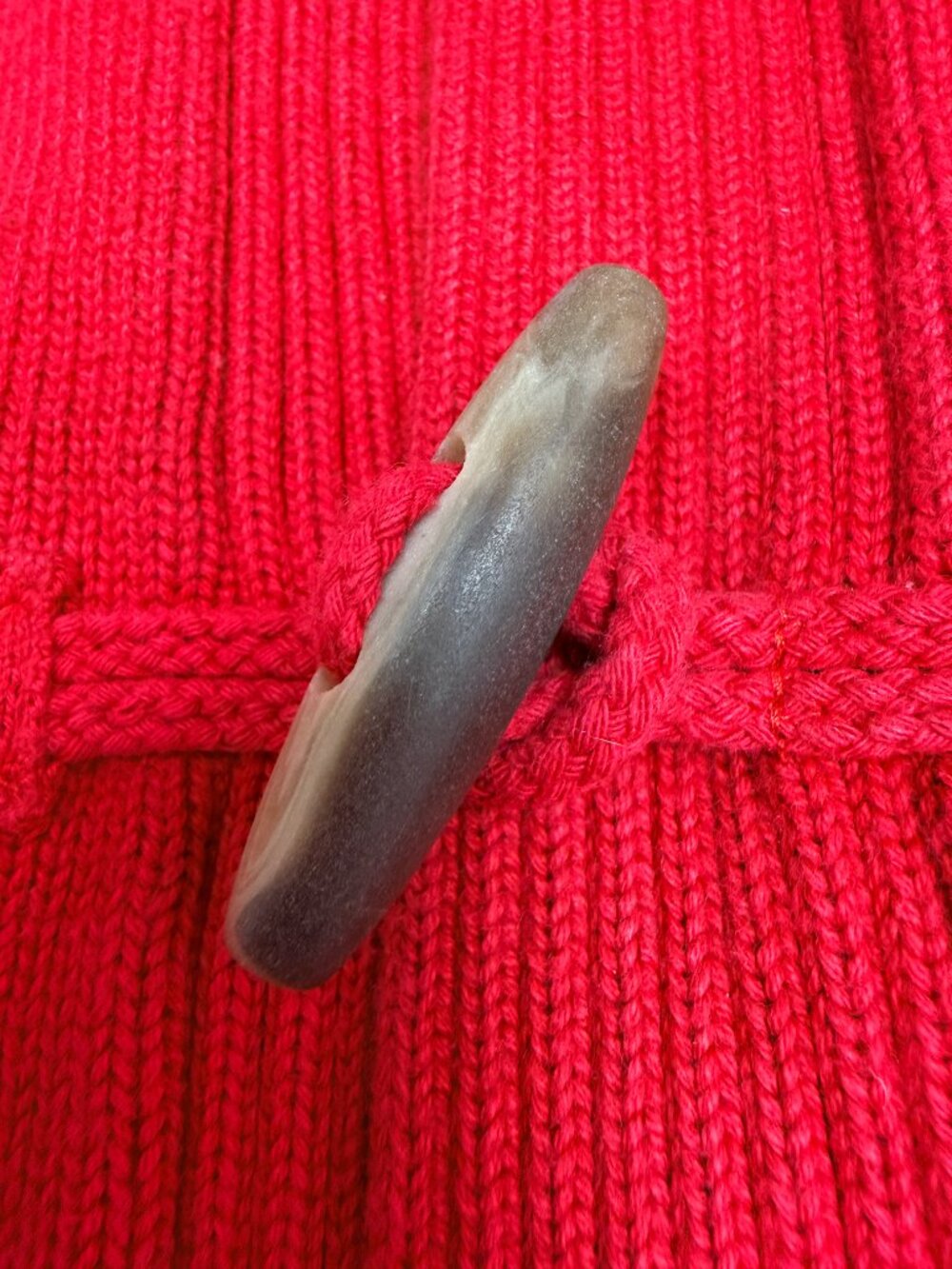 L.L. BEAN Women's EUC Cotton Knit Toggle Front Sweater Red | Size XL - Picture 4 of 7